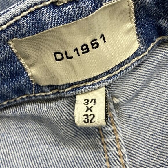 DL1961 Men's Nick Slim Jeans Size 34x32 Aged Mid Blue – Cotton Spandex Blend - Picture 5 of 12